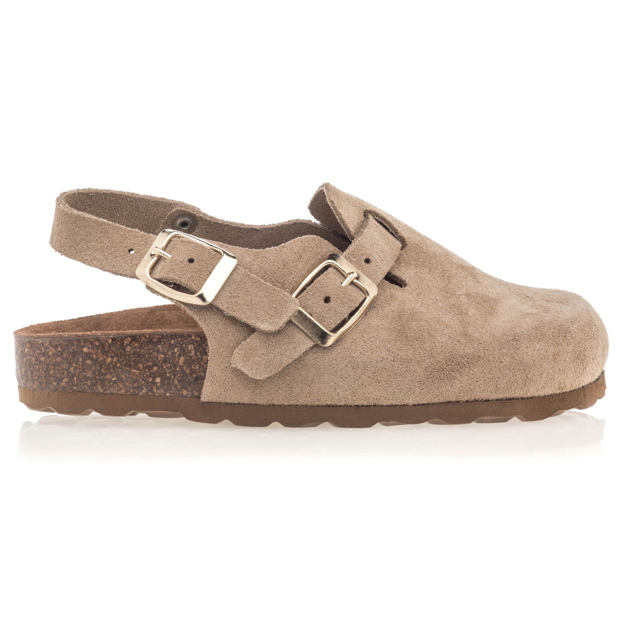 Sabots Fille en cuir taupe