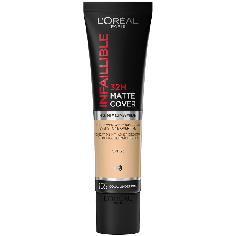 L'Oréal Paris Cosmetics Infaillible 32H Matte Cover Foundation SPF 25 - 30 ml - 155 Cool Undertone