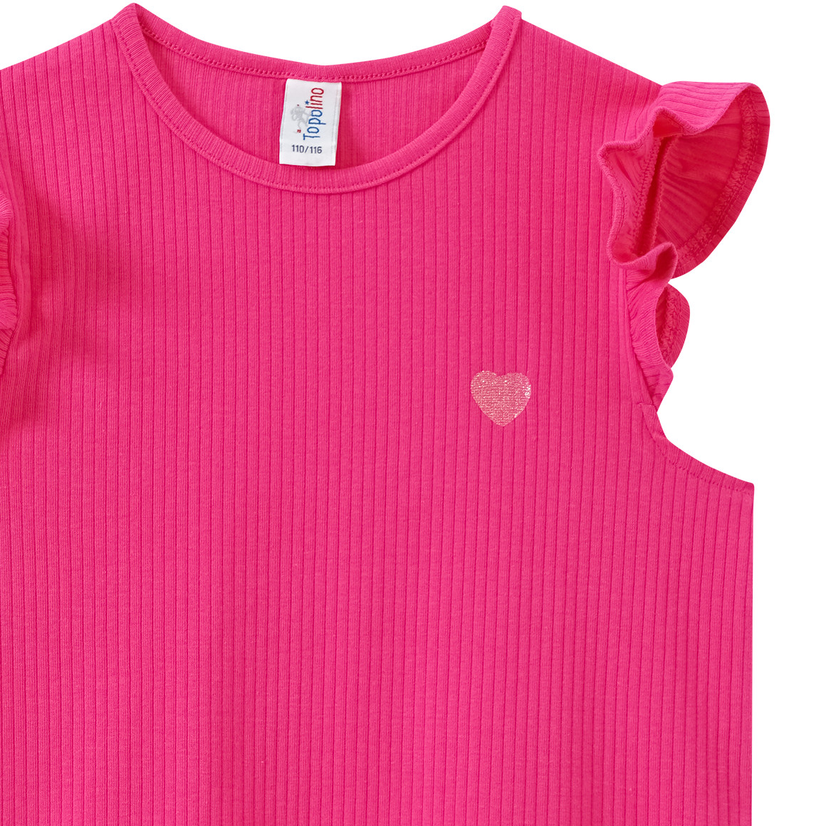 Topolino Mädchen T-Shirt mit Ripp-Struktur pink