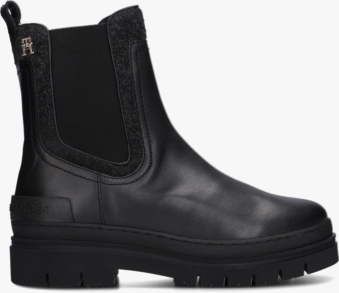 TOMMY HILFIGER zwarte tommy hilfiger chelsea boots feminini felt chelsea bootie