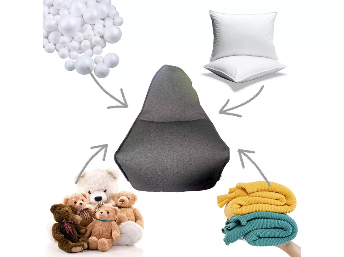 Housse De Pouf Polyester Gris Sans Remplissage 70x80x90