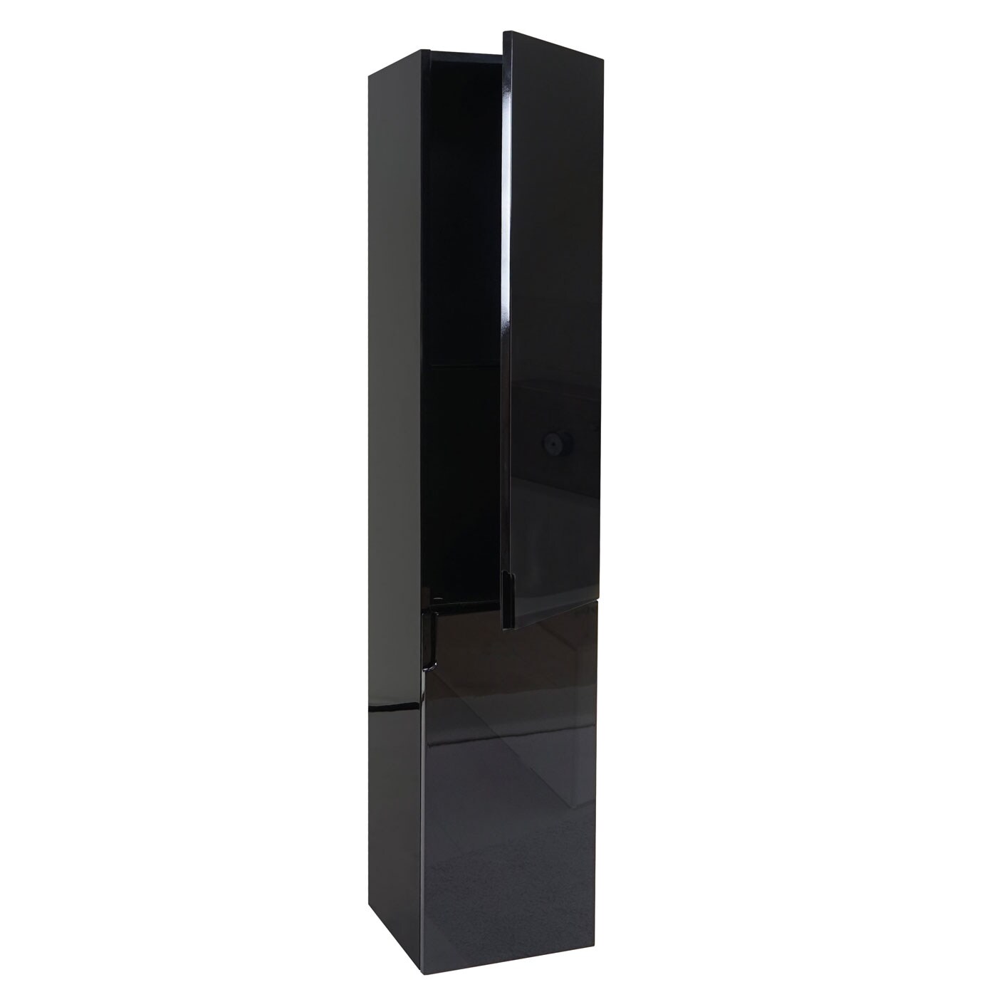 Badezimmerset MCW-B19, Waschtisch Spiegelschrank Hängeschrank, hochglanz ~ schwarz