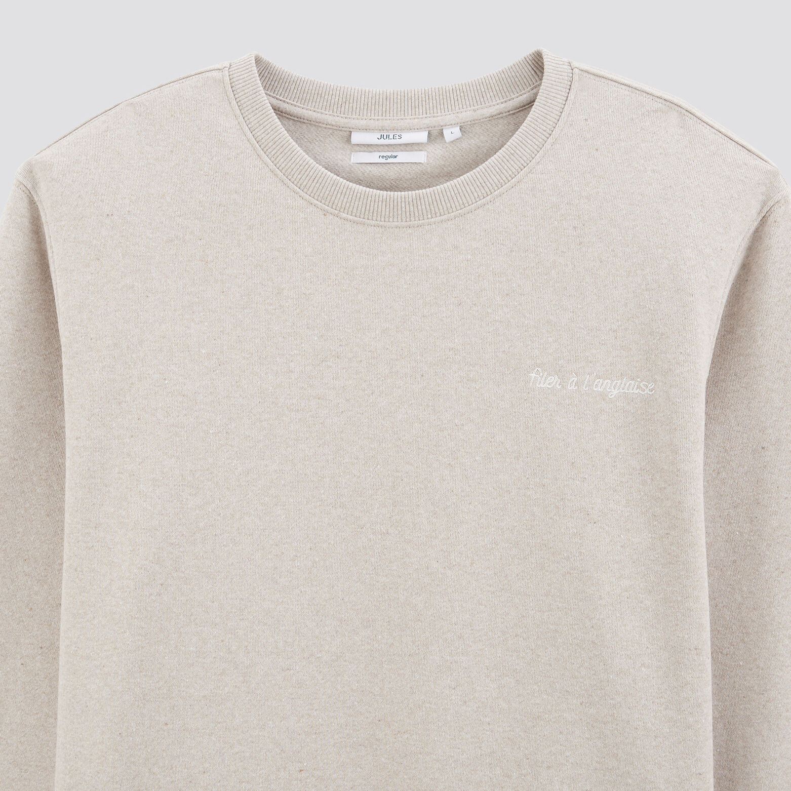 Sweat à col rond 100 % recyclé Beige