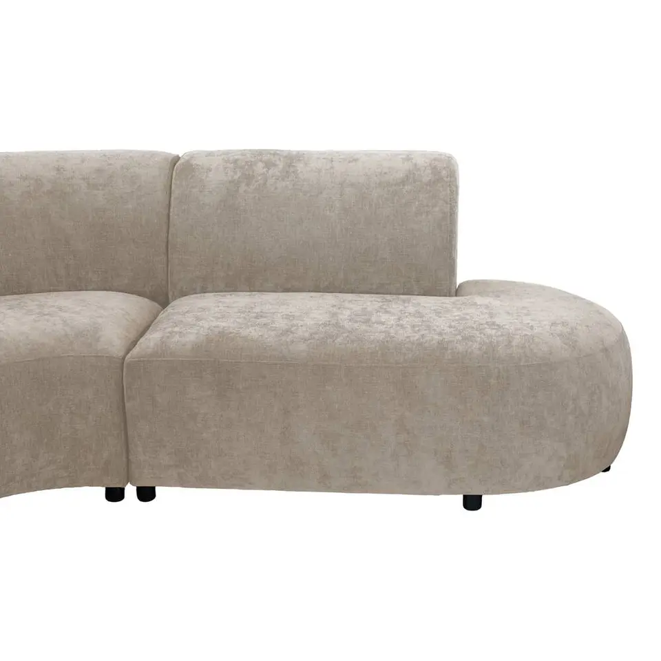 Hoekbank Luna rond - stof Rebel - beige