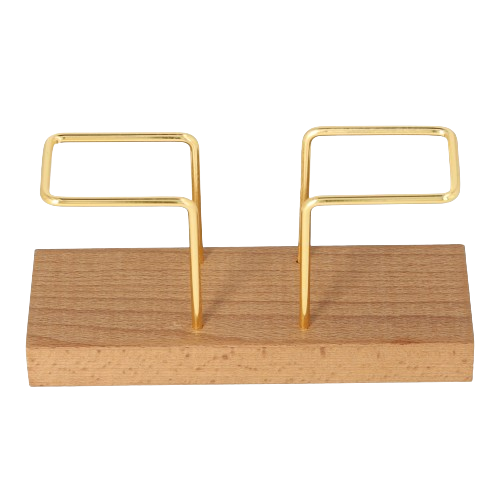 (16x8cm) Servietten Ständer Tischdeko Mundtuch Halter - Braun / Gold