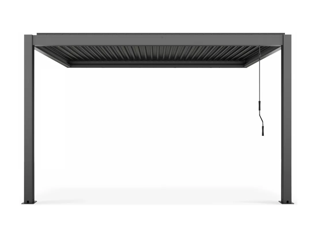 Pergola bioclimatique adossée 3x4m et 1 Store 2,66 x 2,34 m
