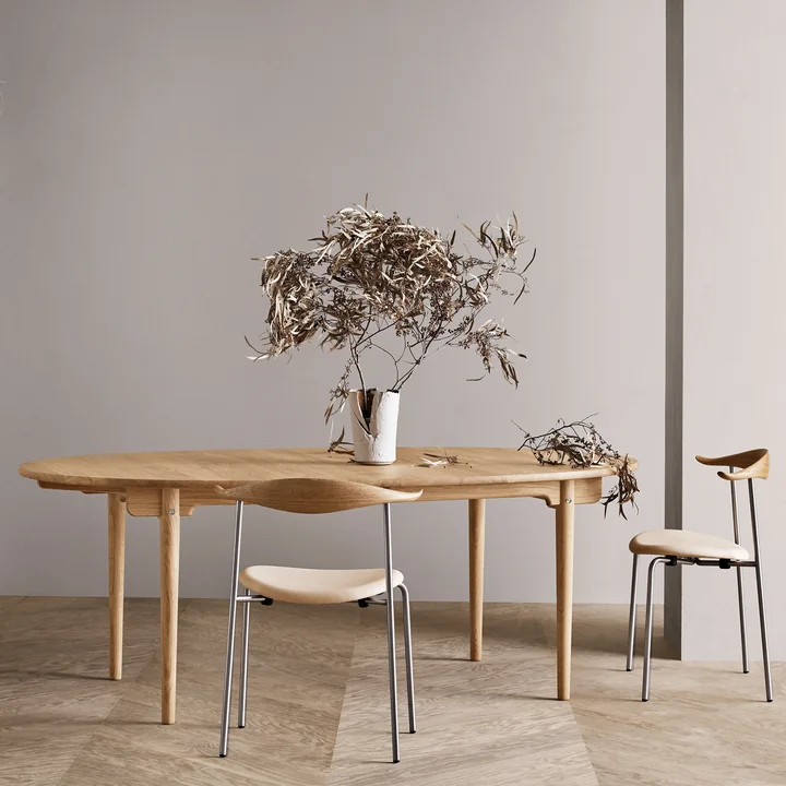 Carl Hansen - CH338 ausziehbarer Esstisch, 200 x 115 cm, Eiche geölt (mit Auszug für 2 Platten)