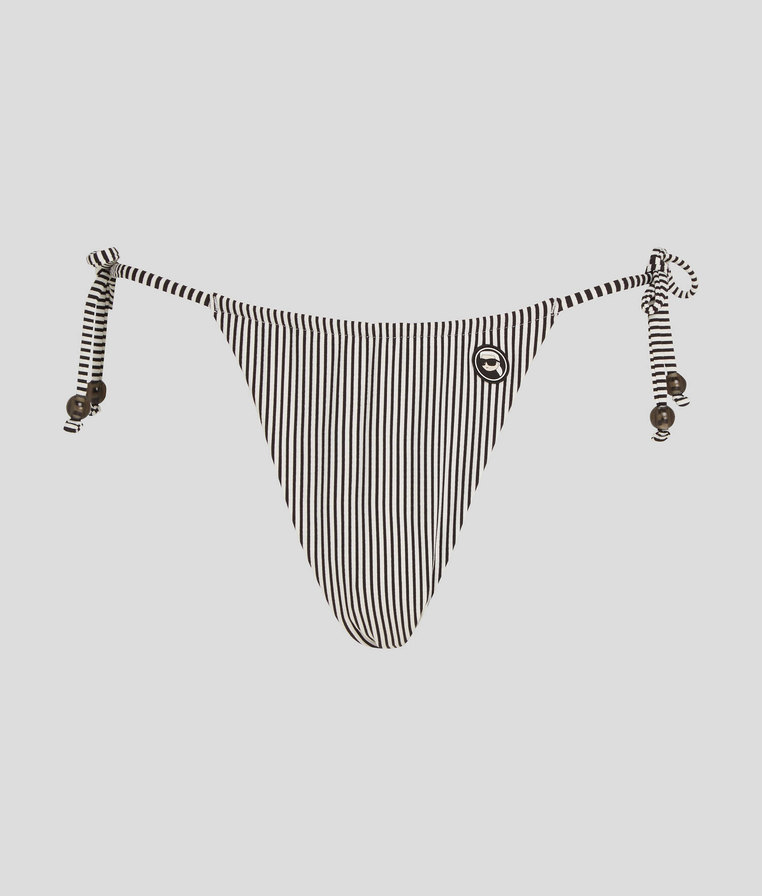 BAS DE BIKINI STRING À RAYURES IKON - Rayure blanc-noir