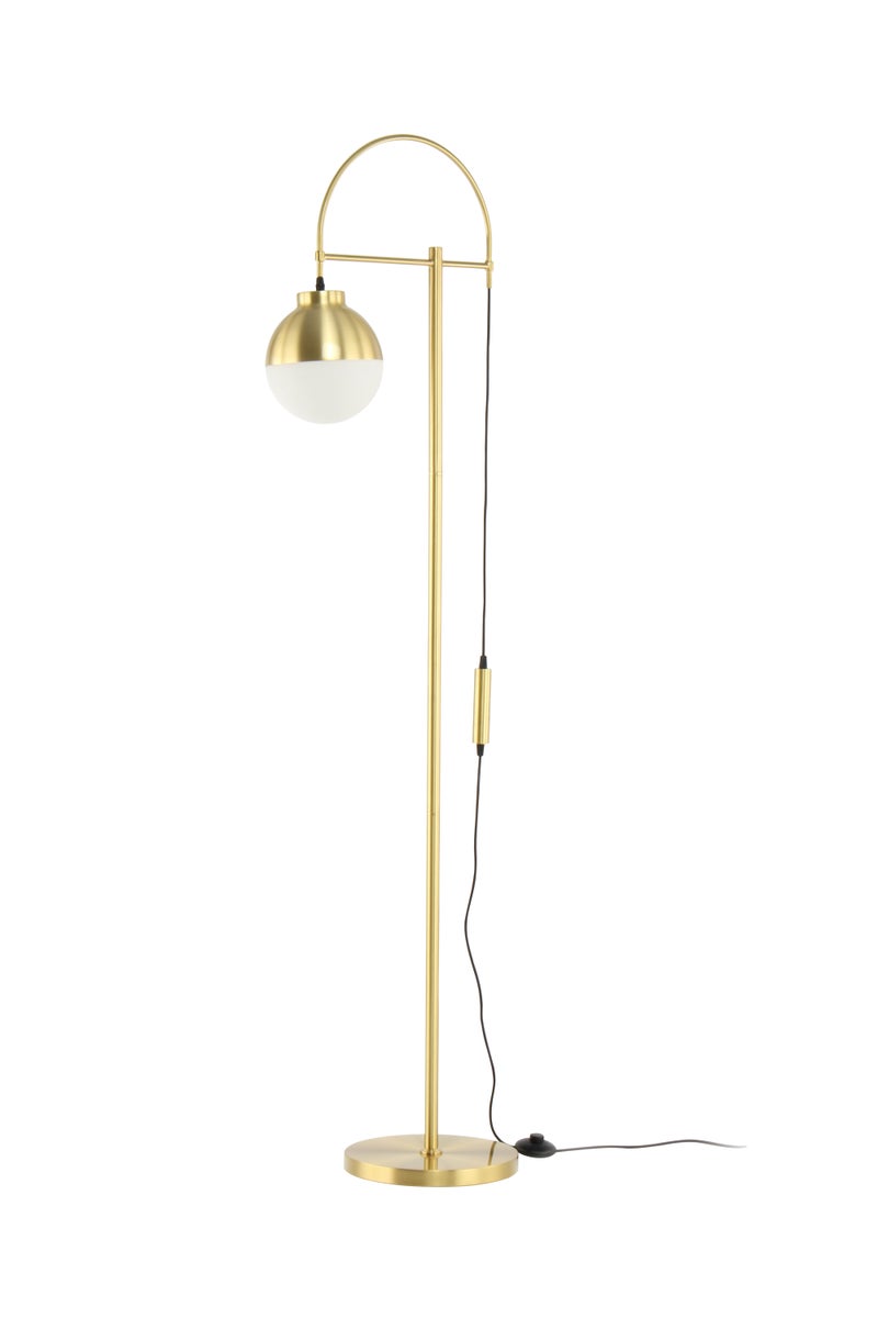 Klassieke gouden staande lamp, woonkamerlamp met glazen bol, 160 cm | Woonkamer/eetkamerlamp