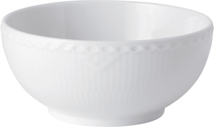 Royal Copenhagen Hvid Riflet Halvblonde 15 cm Skål Hvid