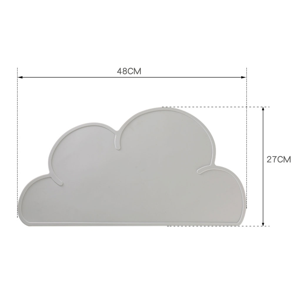 (480x270x21mm) Rutschfeste Kinder Silikon Tischunterlage Platzdeckchen Untersetzer Abwaschbar im Wolken Design - Rosa