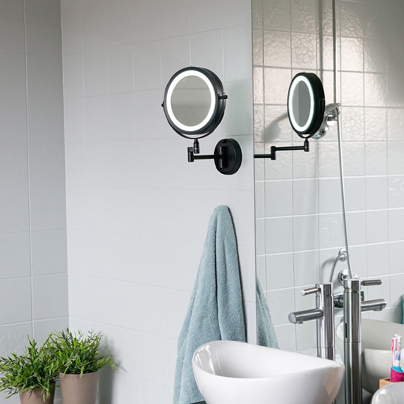 Design badkamerspiegel zwart incl. LED verstelbaar IP44 - Vicino