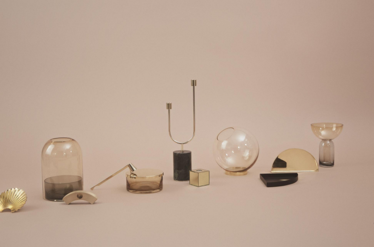 AYTM Globe vaas 17 amber/goud