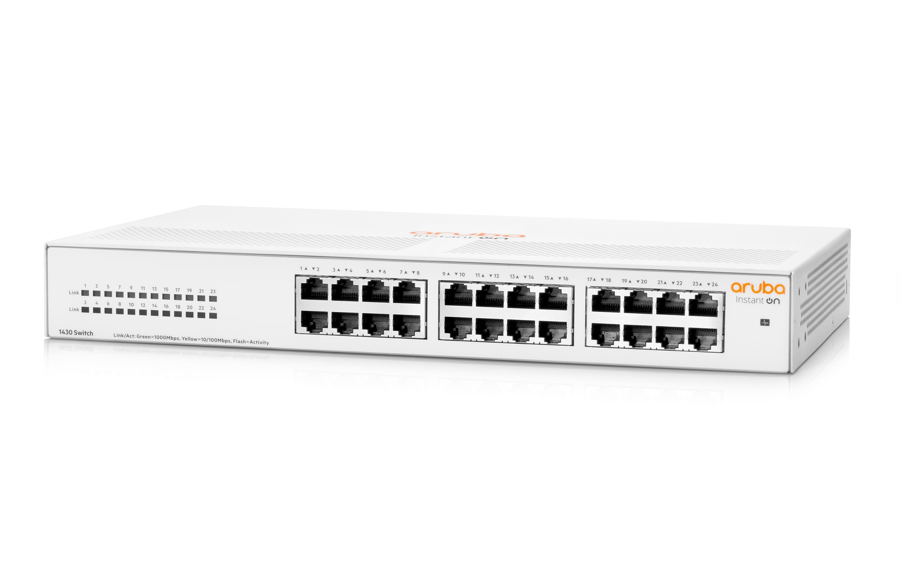 Switch Instant On 1430-24G 24 Port<br>Aruba Instant On 1430 Nicht verwaltete Ethernet-Switches für einfache Konnektivität