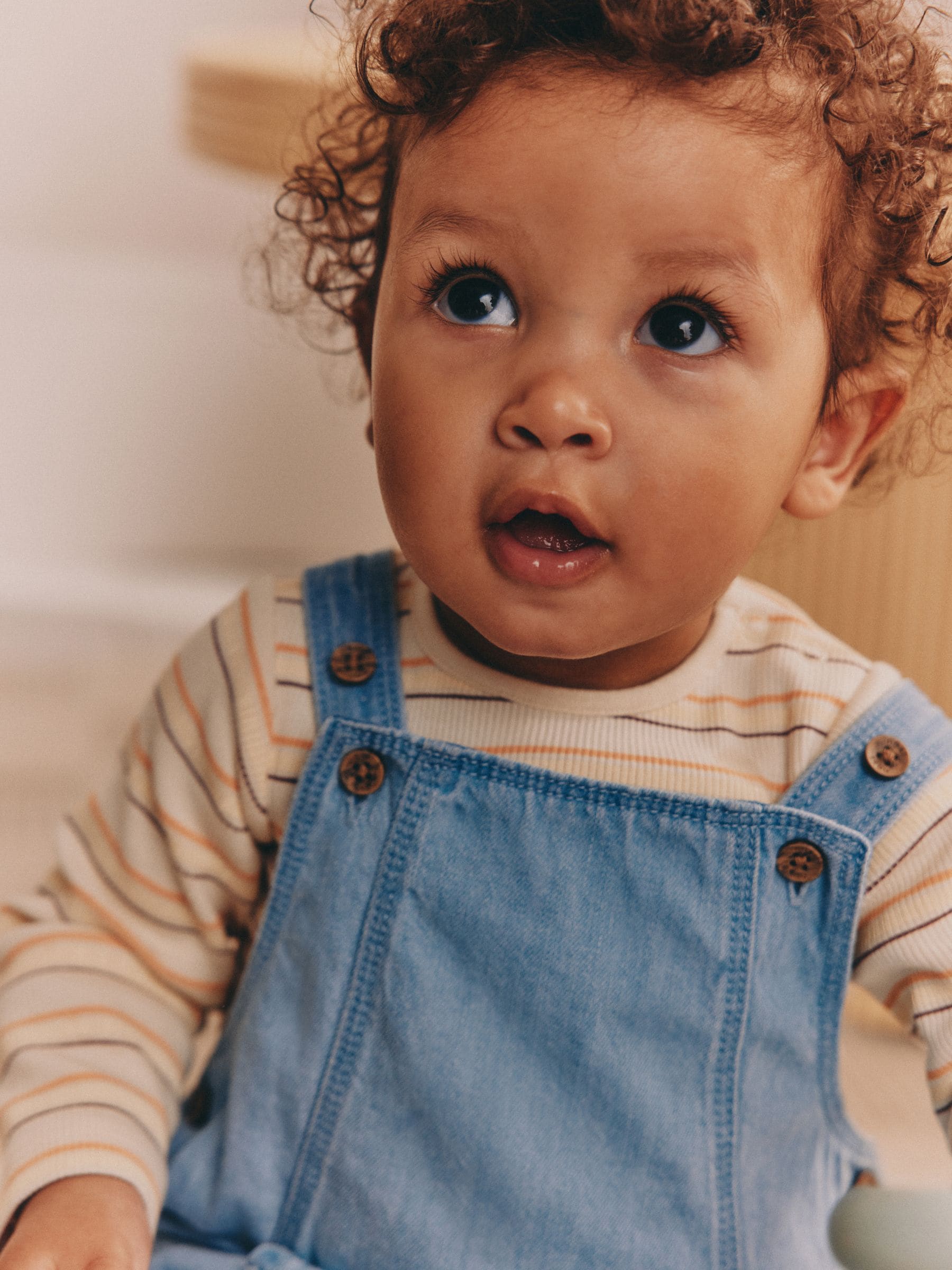 Blauw - Babyset van denim bretelbroeken en bodysuit (0 mnd - 2 jr)