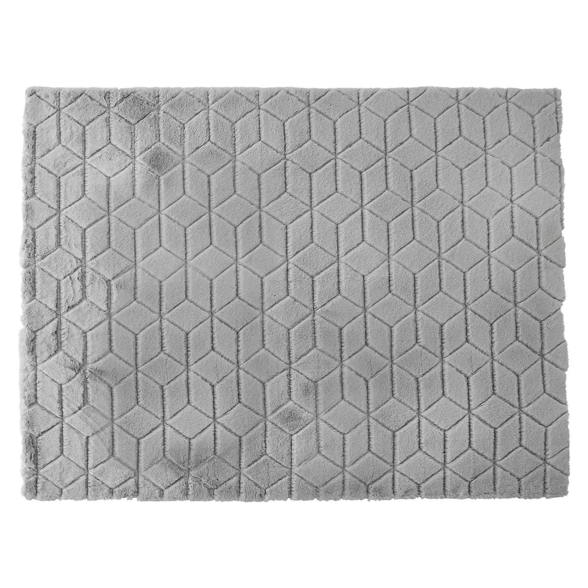 Hochflorteppich Buggy Quilt Hellgrau