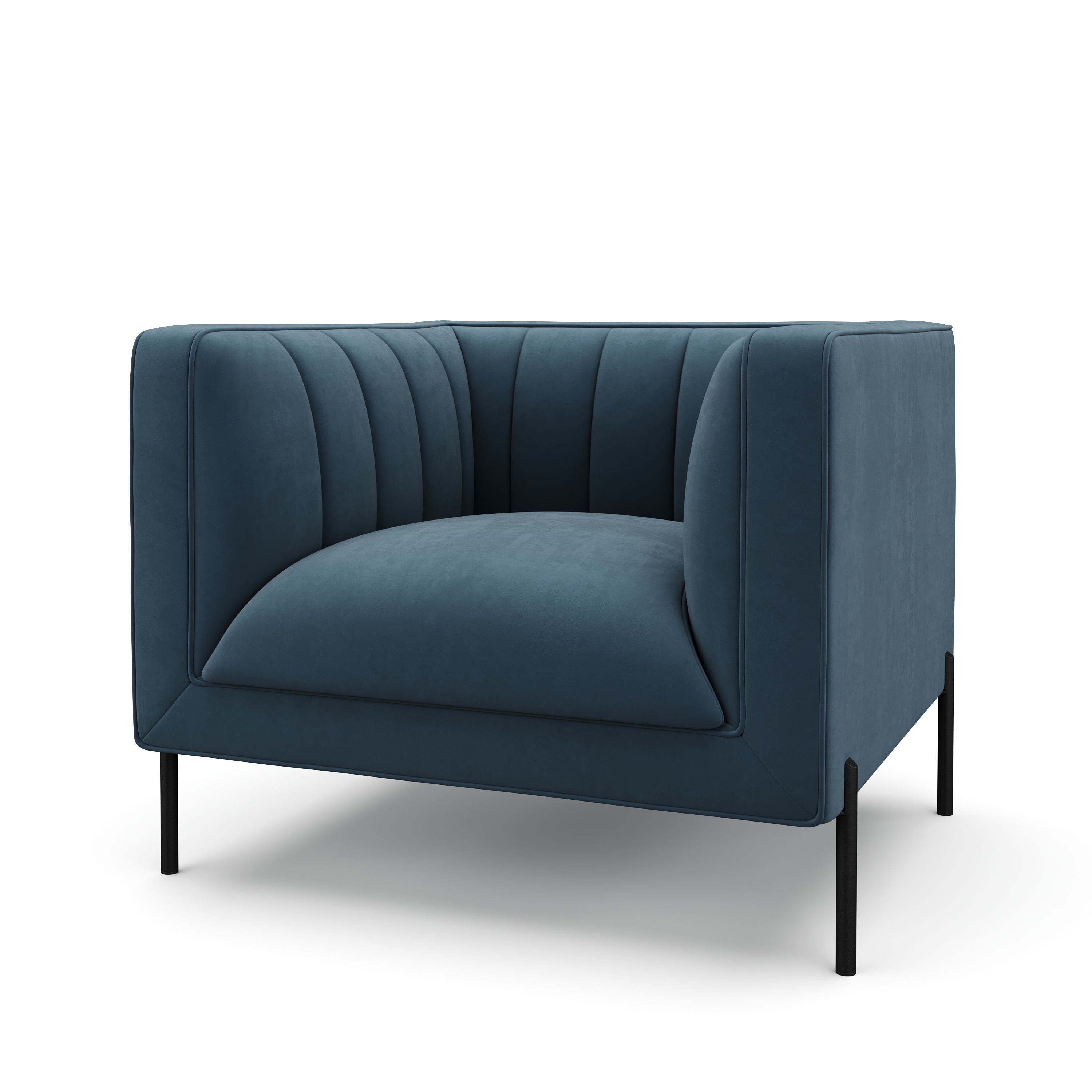 Sofa Set Samt ATTILA blau