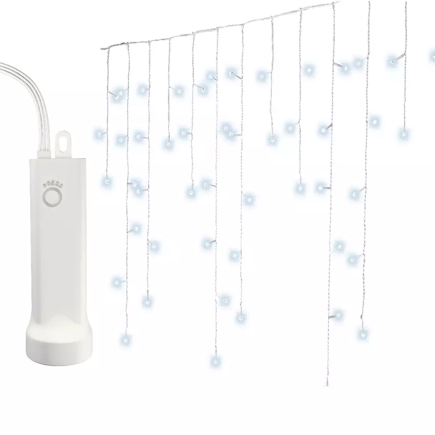 Stalactite lumineuse à piles 7 m 192 LED Durawise Blanc froid