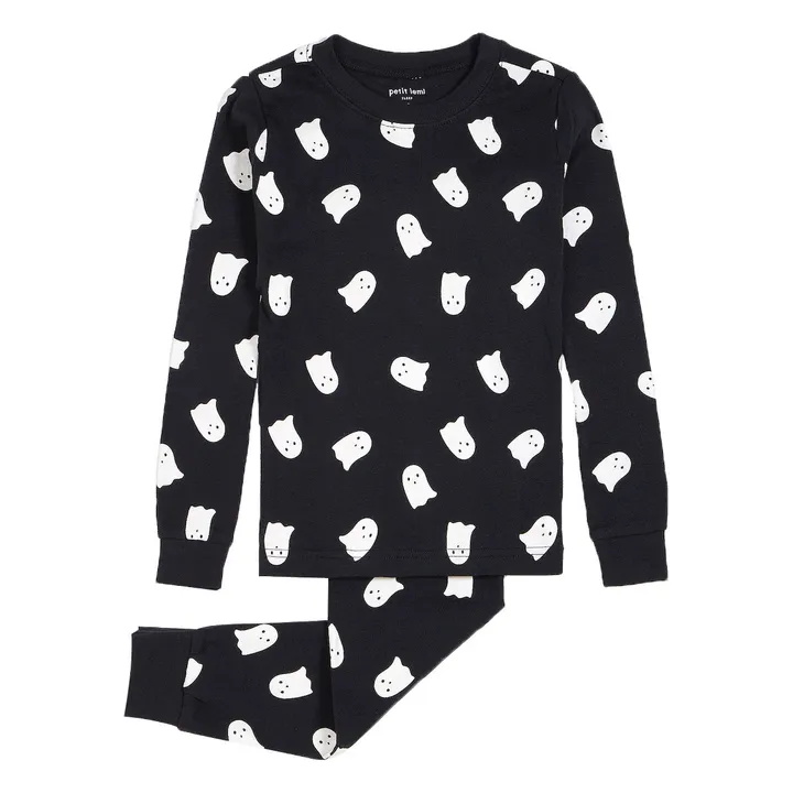 Petit Lem Pyjama Coton Bio Fantôme Phosphorescent | Noir