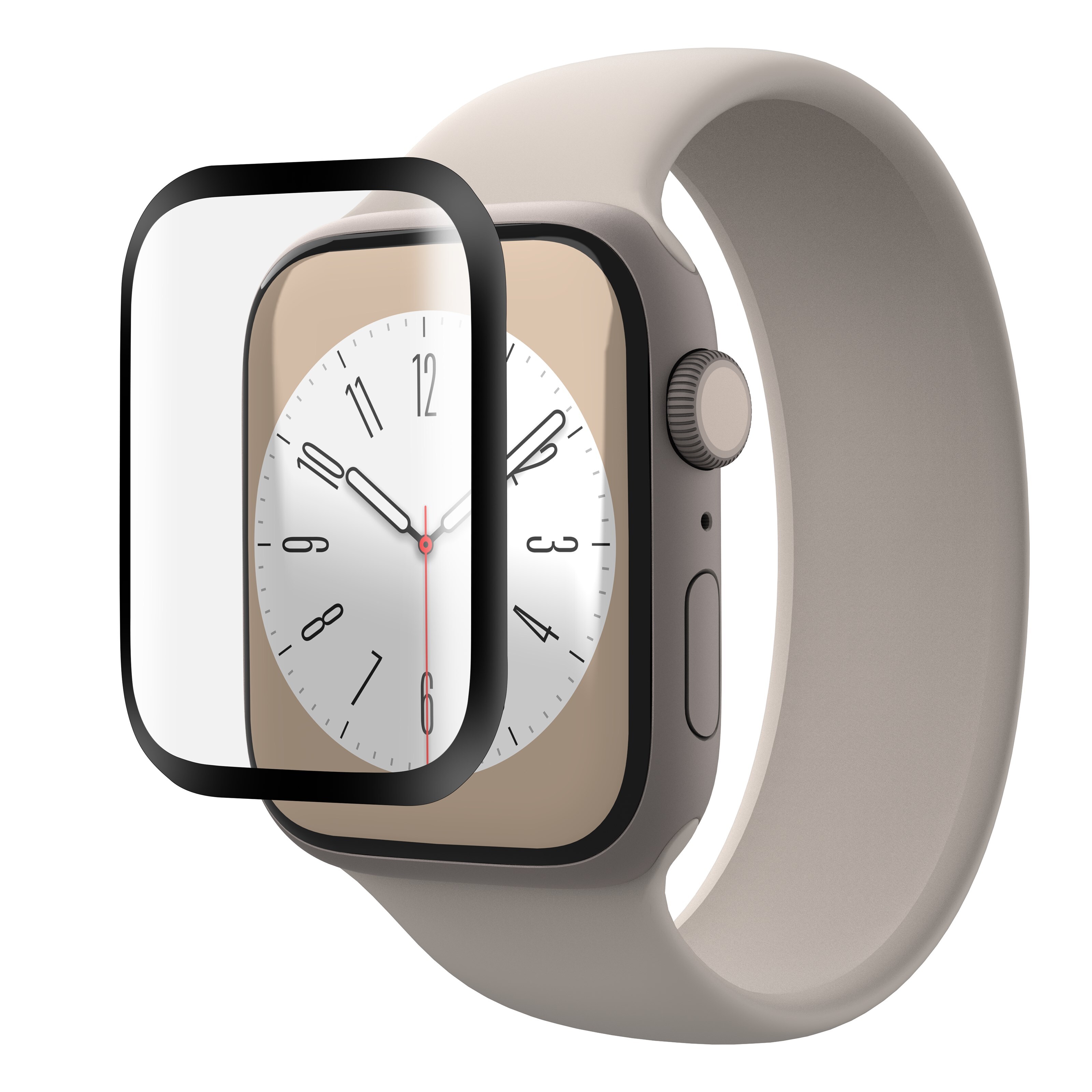 Linocell Elite Extreme Curved Skjermbeskytter for Apple Watch Series 7, 8 og 9 41 mm