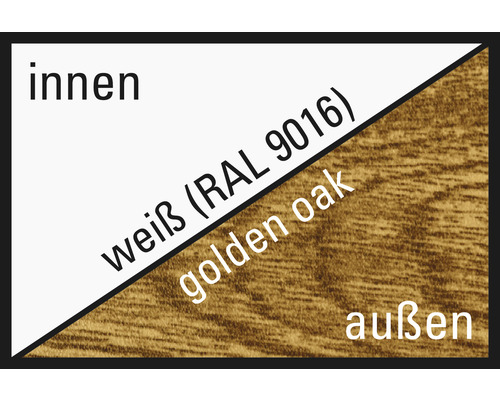 Zij-ingangsdeur A04 1000 x 2000 mm DIN Links wit/gouden eiken met PVC-vulling incl. krukgarnituur, profielcilinder