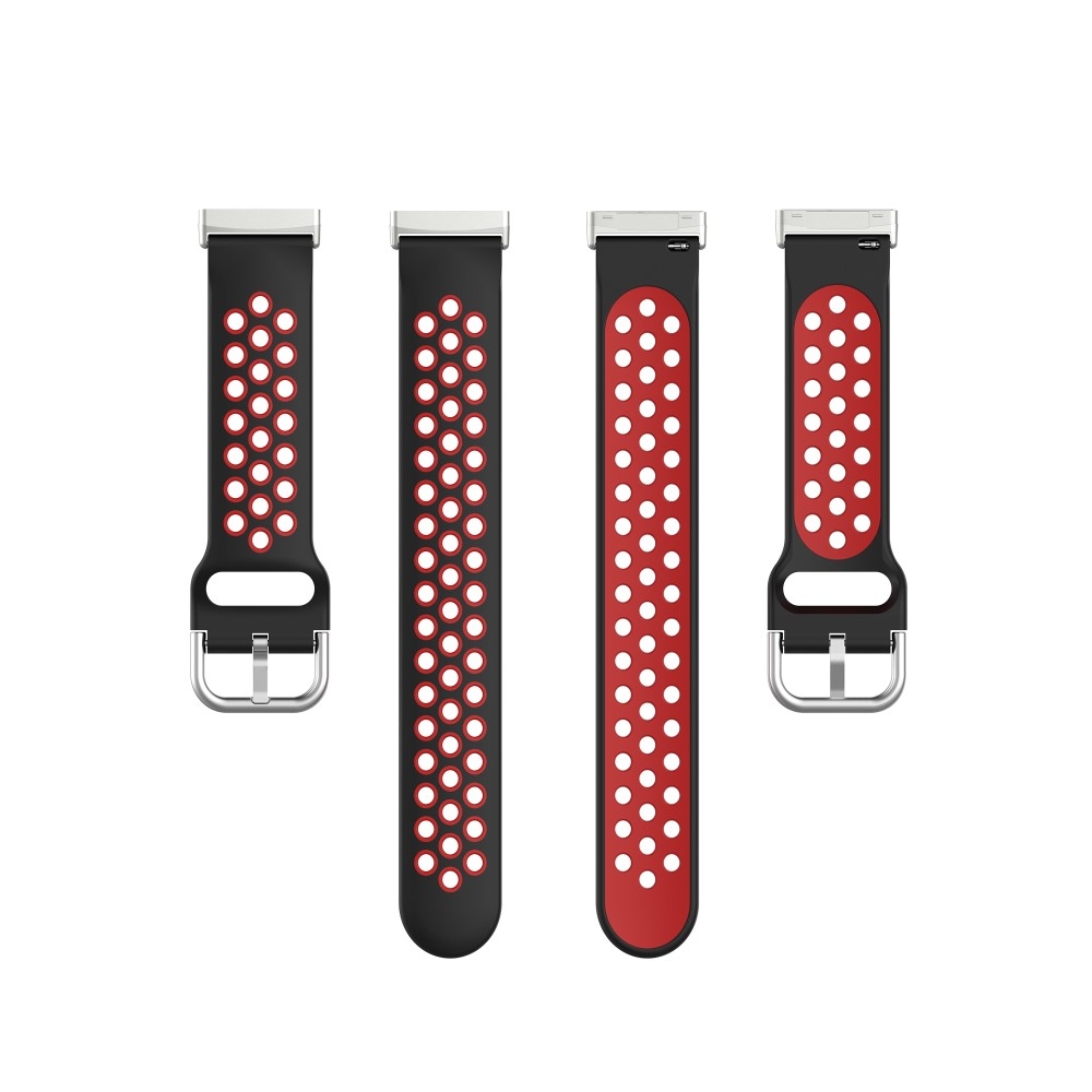 Fitbit Versa 3 / Sense Silikon Armband Dual Color (Gelenkumfang 155-235mm) - Schwarz / Rot