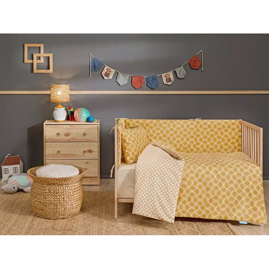 hibboux® Bettwäsche-Set Waves - Green Mustard