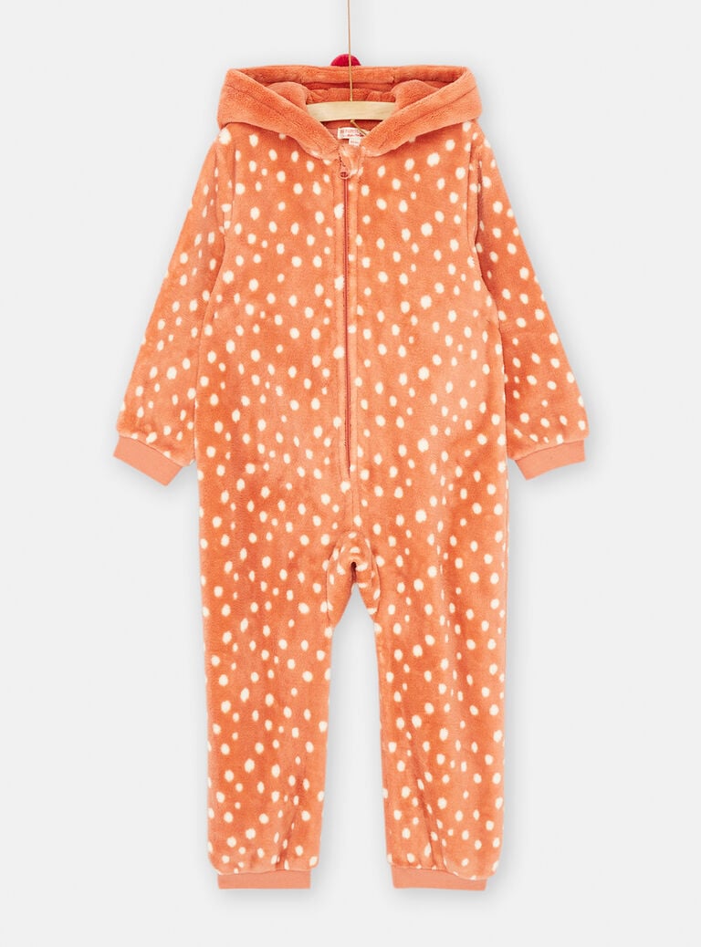 Surpyjama orange à imprimé à pois