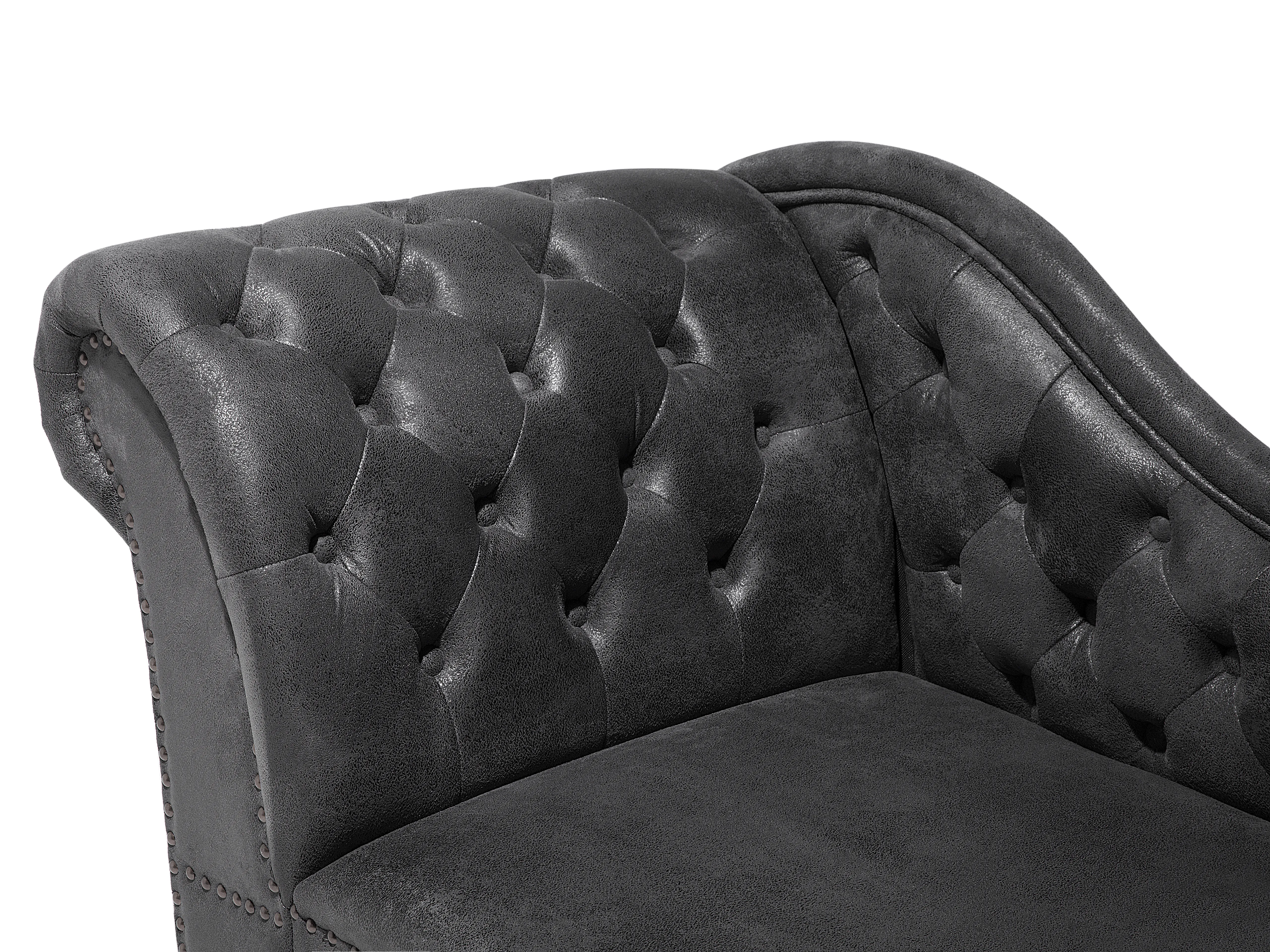 Linkszijdige chaise longue NIMES Kunstsuède Donkergrijs