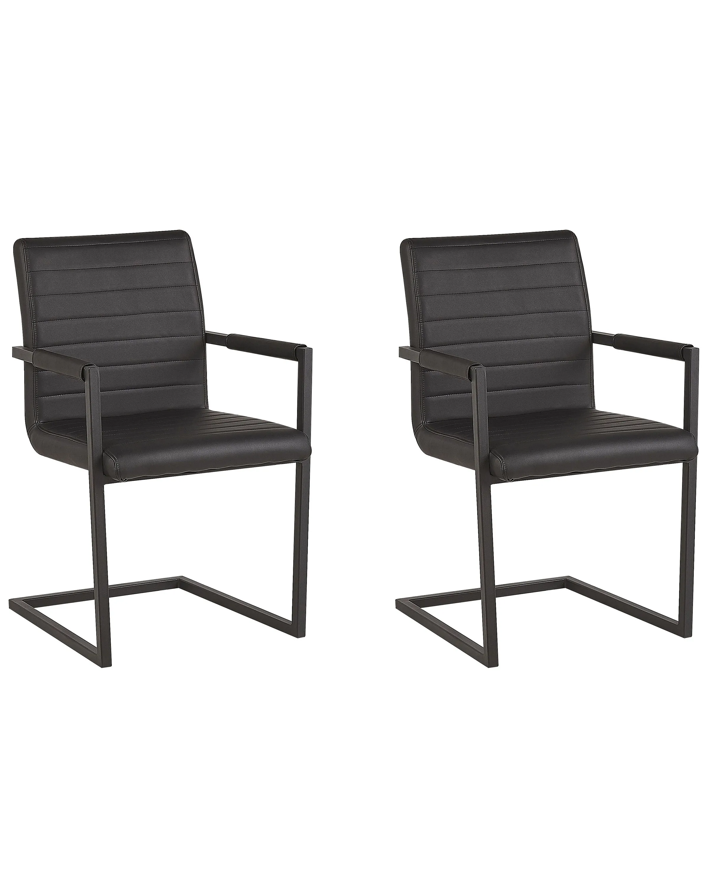 Set van 2 vergaderstoelen BUFORD Kunstleer Zwart