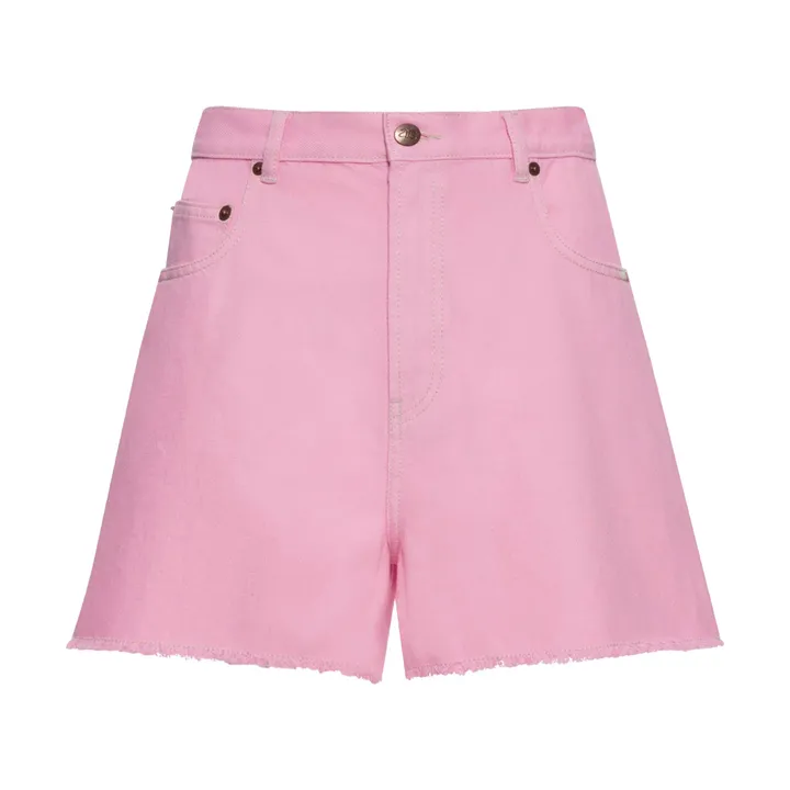 Alma Deia Short Effiloché Denim en Coton Bio | Rose bonbon