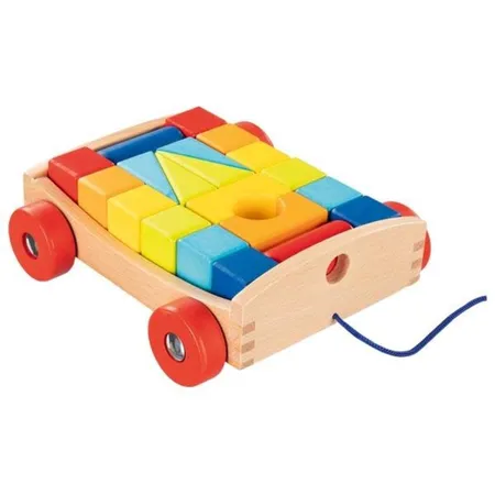 goki Ziehwagen mit 20 Bausteinen