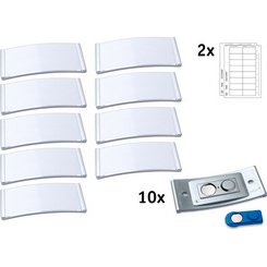 Porte-nom, 80 x 34 mm, set de 20, argent