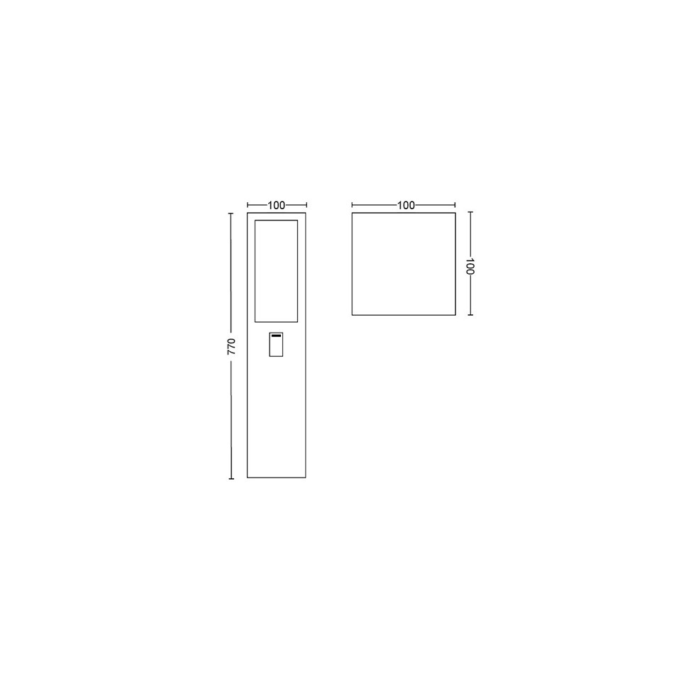 Philips Hue - Impress Post Black Outdoor - White & Color Ambiance