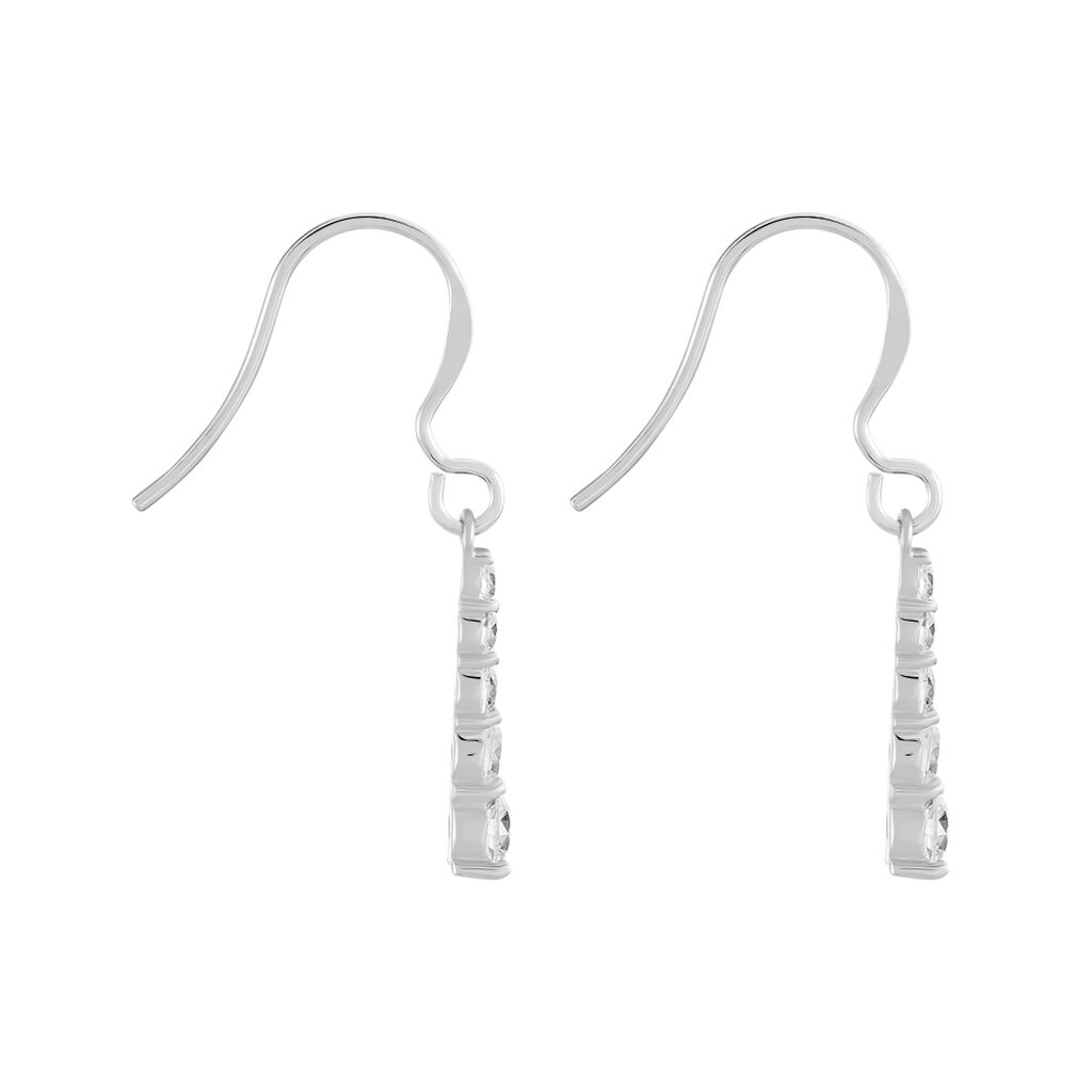 Boucles D'oreilles Pendantes Francilia Argent Blanc Oxyde De Zirconium