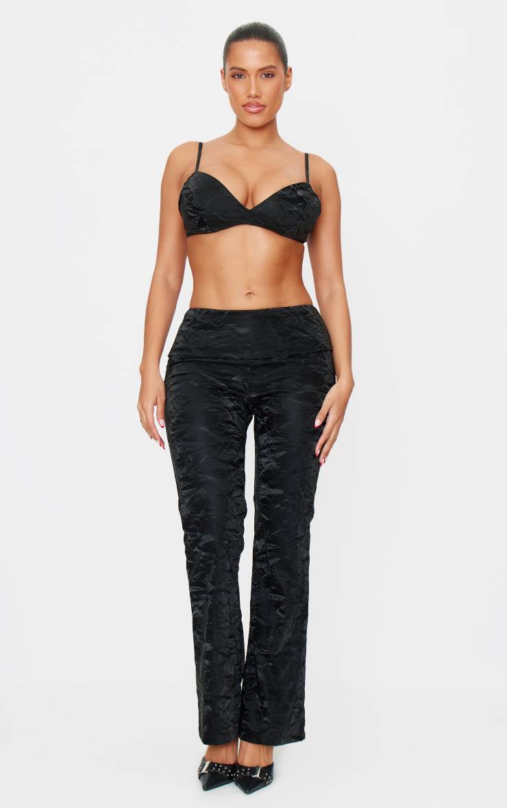 Noir Ensemble Coordonné Bralette En Synthétique Effet Délavé Shape