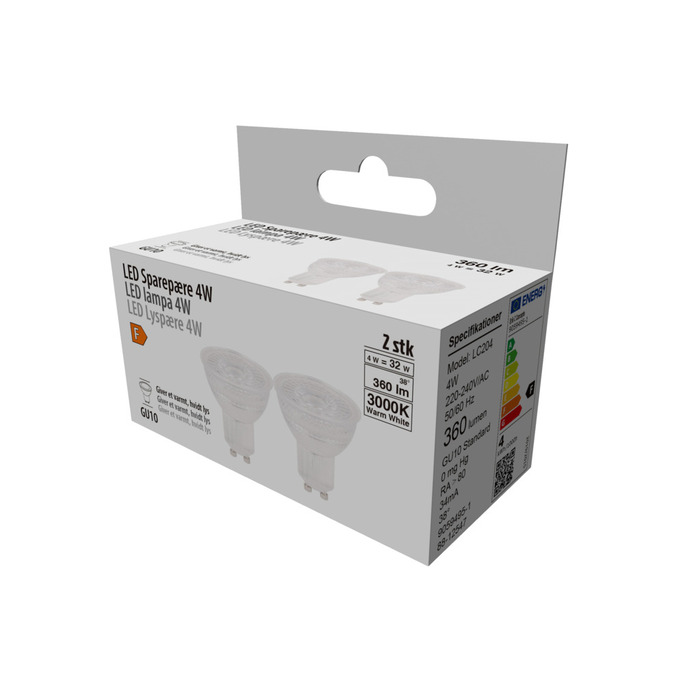 LED-Spotpære 4 W GU10 - 2-pk.