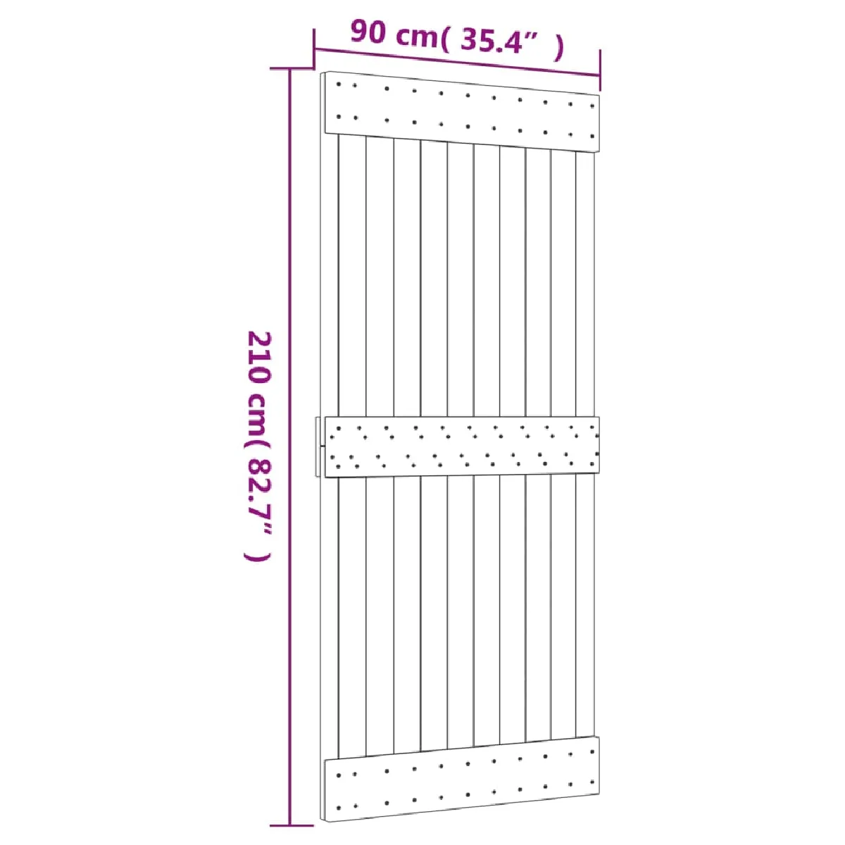 vidaXL Porte coulissante 90x210 cm