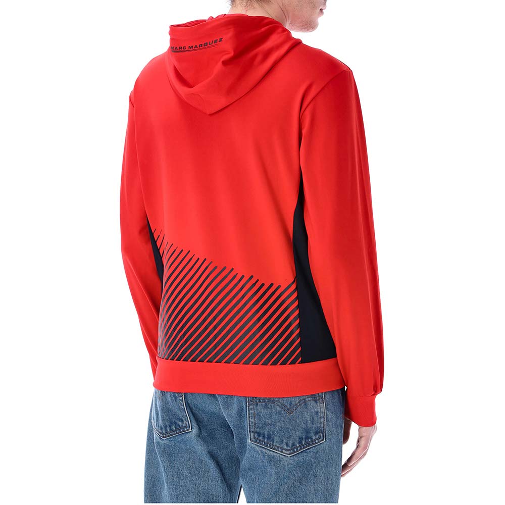marc marquez - Sweat zippé à capuche 93 Technical and Stripes Rouge / Bleu