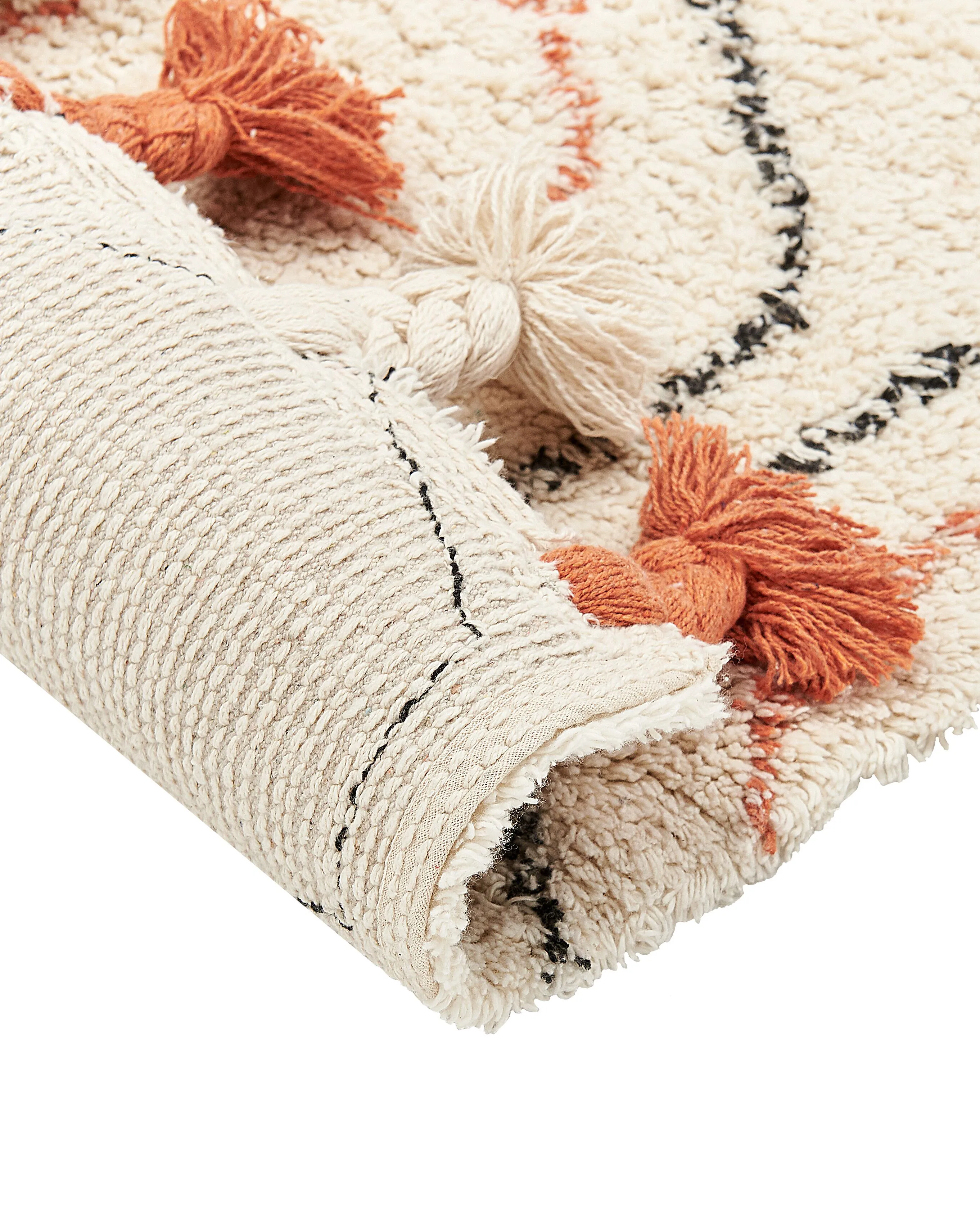 Vloerkleed HAJIPUR Beige 160 x 230 cm Katoen