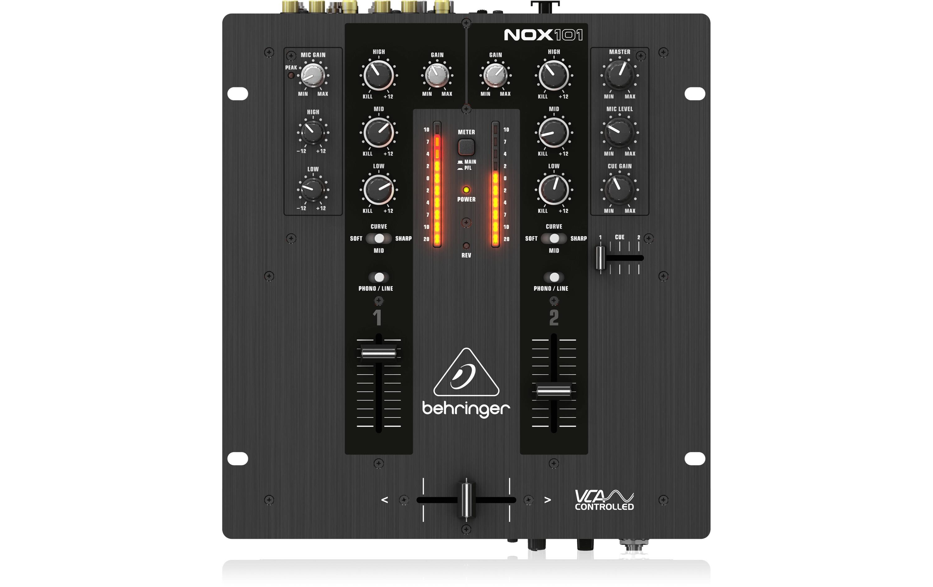DJ-Mixer NOX101<br>2-Kanal DJ-Mixer mit VCA-Steuerung und Ultraglide-Crossfader