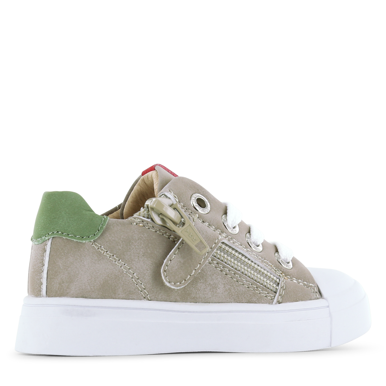 Shoesme taupe sneaker met stripings Microleer | Jongens schoenen