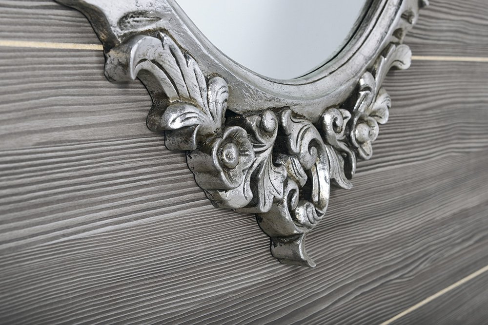 Sapho Desna ovale barok spiegel zilver antique 80x100