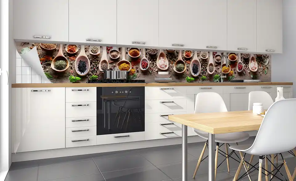 Küchenrückwand-Folie Fixy Spicy Kitchen 450 cm Gewürze