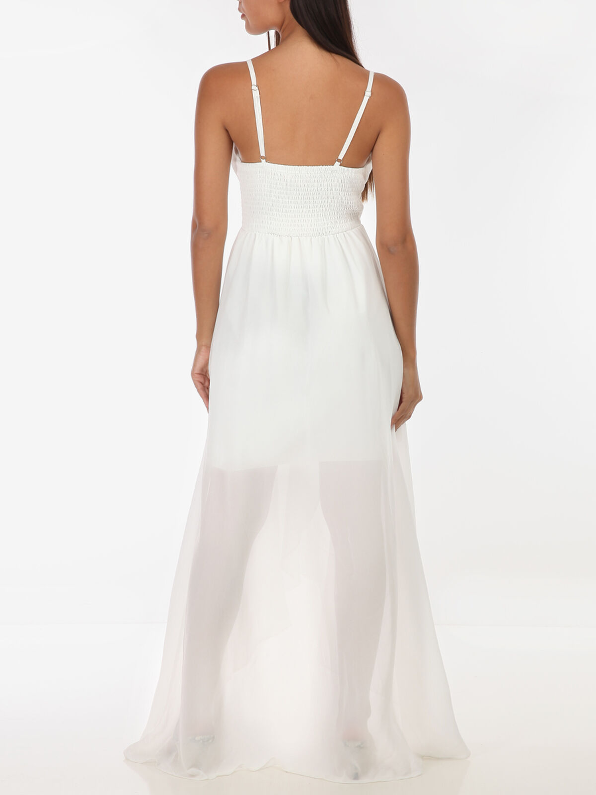 Robe de cérémonie longue grandes tailles- Blanc