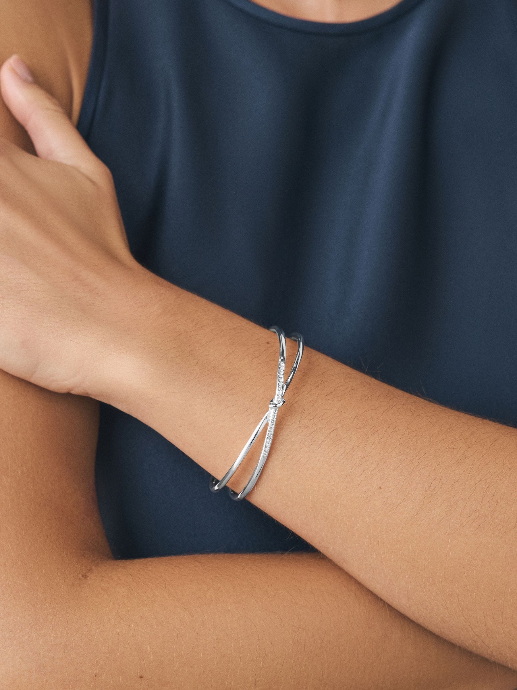 Zilverkleurig - Armband met glinsterend detail