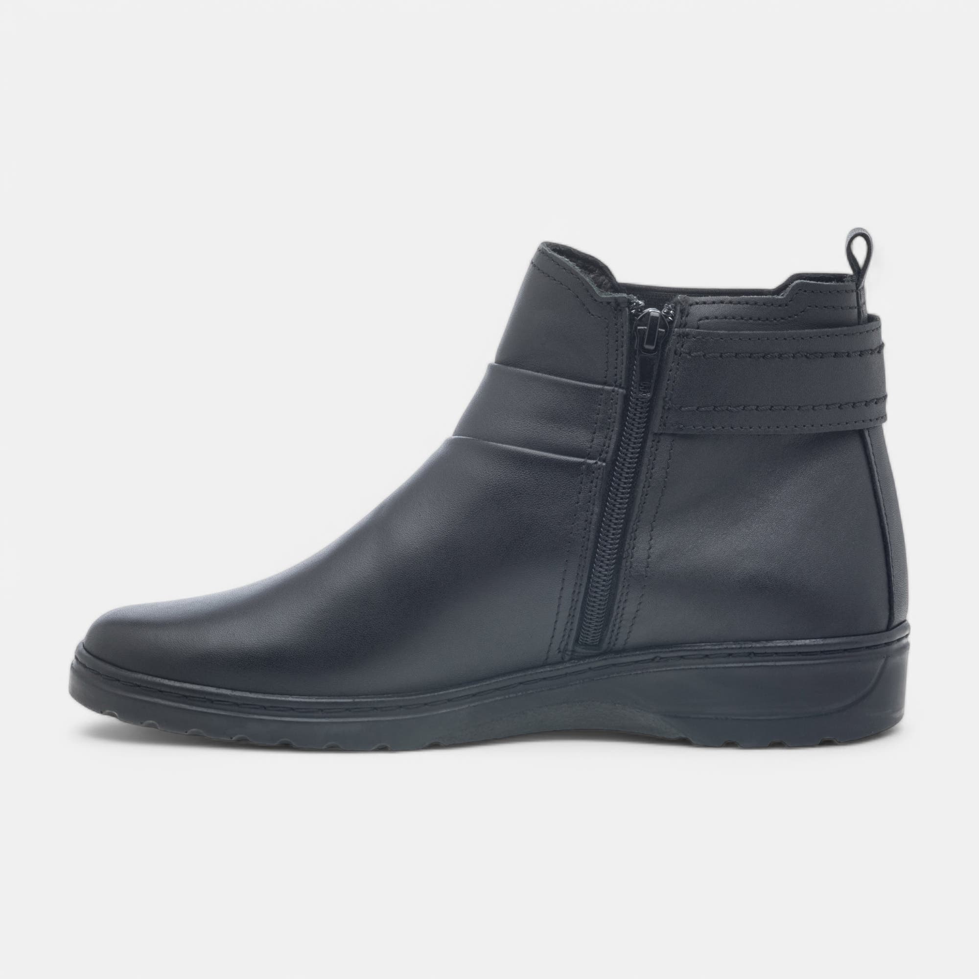 Bottines pieds sensibles Femme en cuir noir