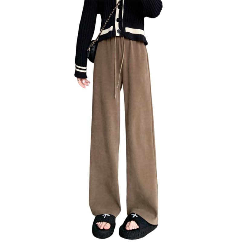 Jaqmine - Hoge taille effen wijde broek