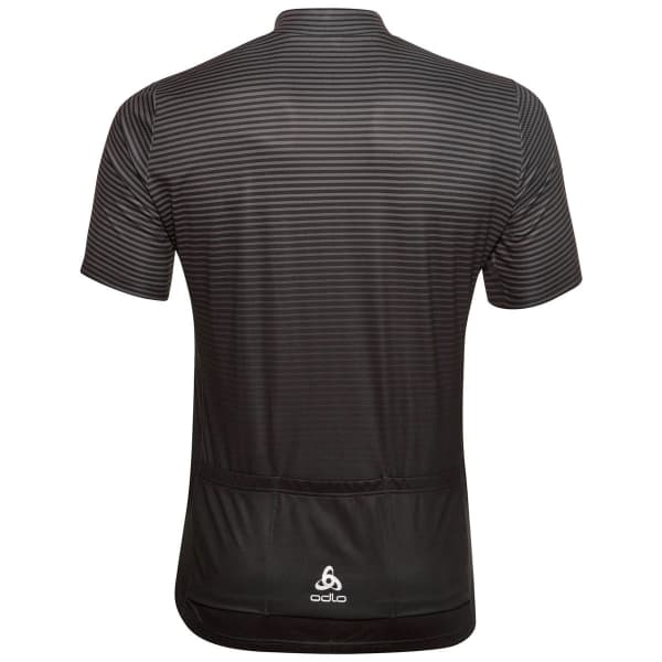 Maillot vélo ODLO ESSENTIAL PRINT STAND-UP COLLAR S/S FZ ODLO GRAPHITE GREY/BLACK