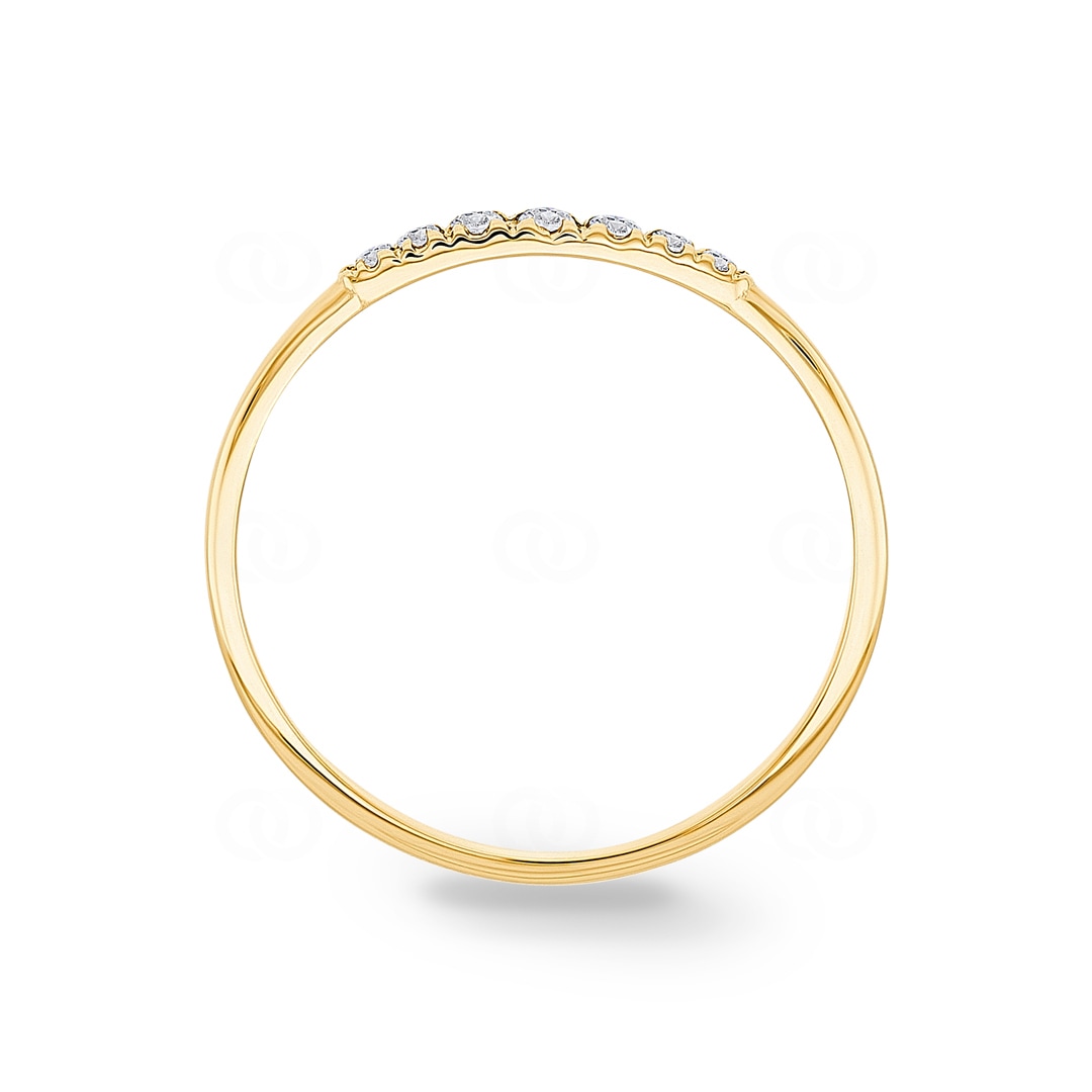 Damenring 750/18 K Gelbgold mit Diamanten 0.08 ct H/si